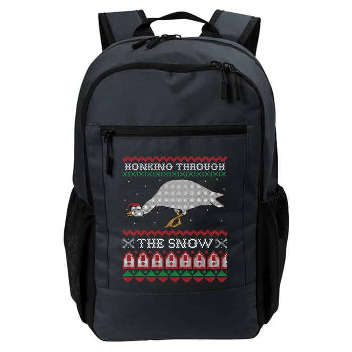 Honking Through The Snow Goose Ugly Christmas Sweater Honk Cool Gift Daily Commute Backpack