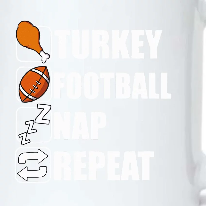 Happy Thanksgiving Turkey Football Nap Repeat Funny Football Black Color Changing Mug