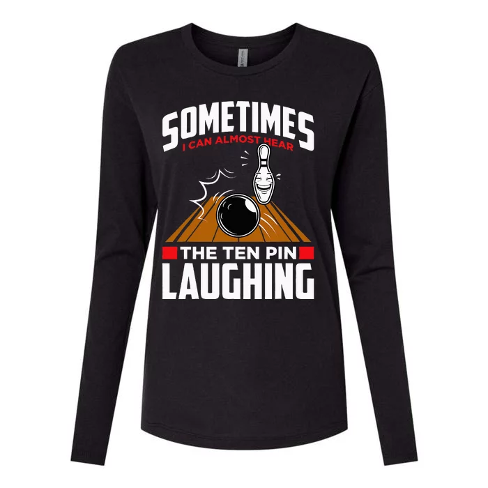 Hear The Ten Pin Laughing Funny Bowler & Bowling Womens Cotton Relaxed Long Sleeve T-Shirt