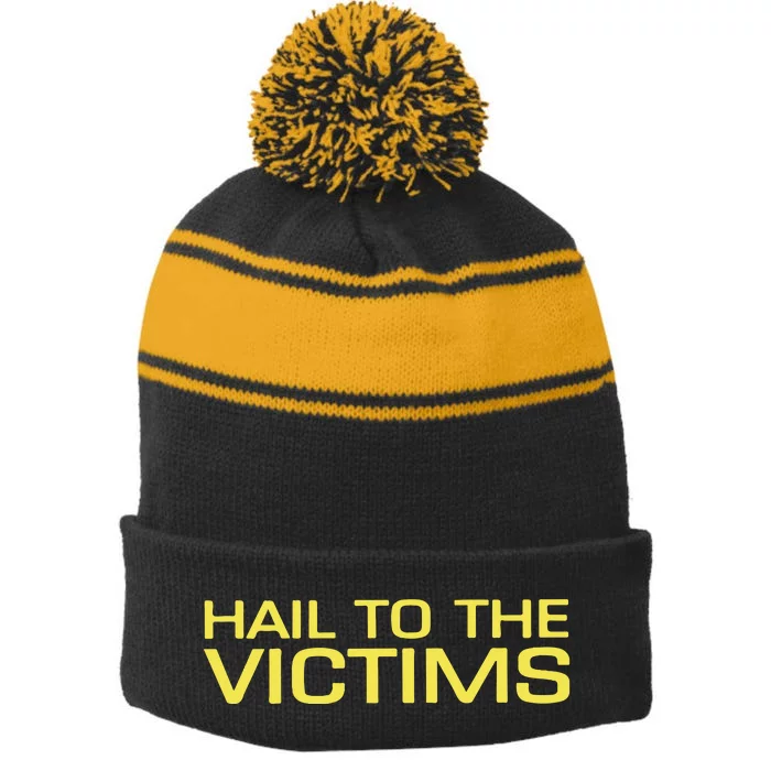 Hail To The Victims Stripe Pom Pom Beanie