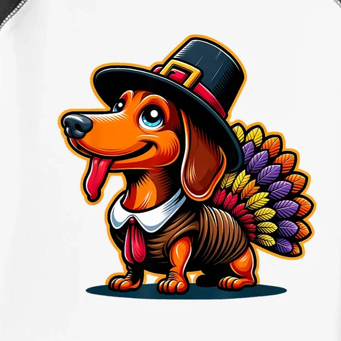 Humor Thanksgiving Turkey Weiner Dachshund Dog Infant Baby Jersey Bodysuit