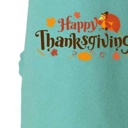 Happy Thanksgiving Turkey Holiday Cute Gift Doggie 3-End Fleece Hoodie