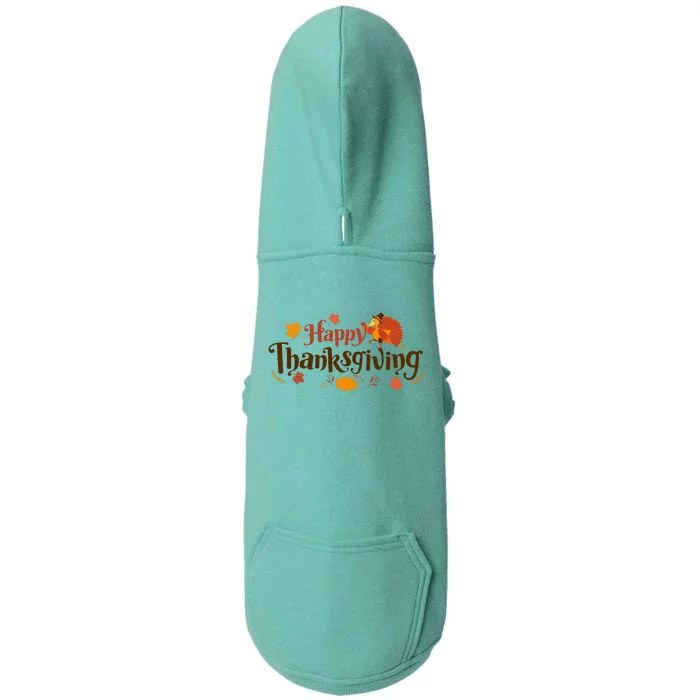 Happy Thanksgiving Turkey Holiday Cute Gift Doggie 3-End Fleece Hoodie