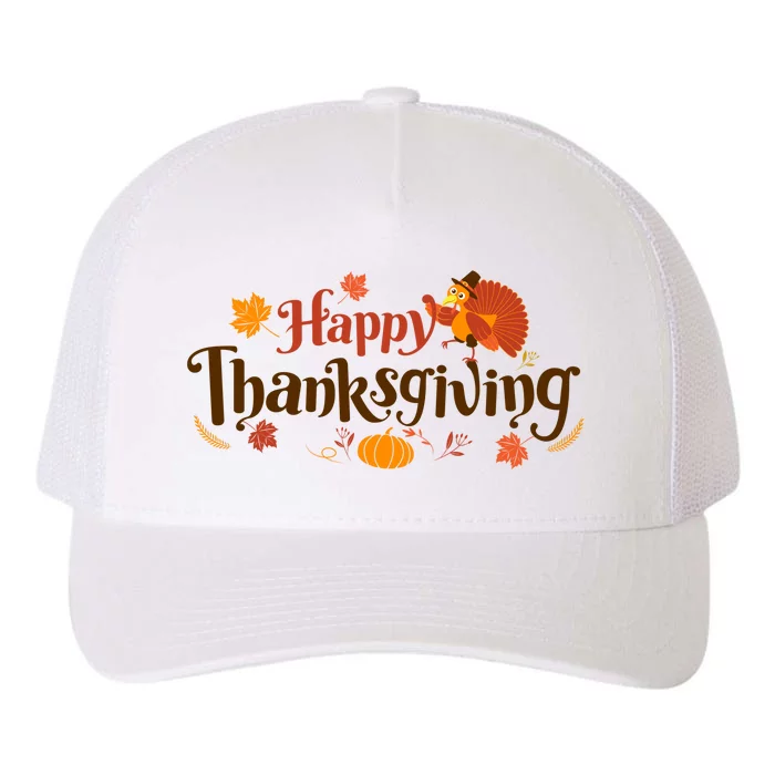 Happy Thanksgiving Turkey Holiday Cute Gift Yupoong Adult 5-Panel Trucker Hat