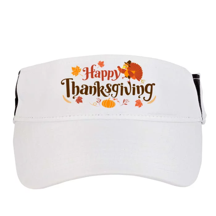 Happy Thanksgiving Turkey Holiday Cute Gift Adult Drive Performance Visor