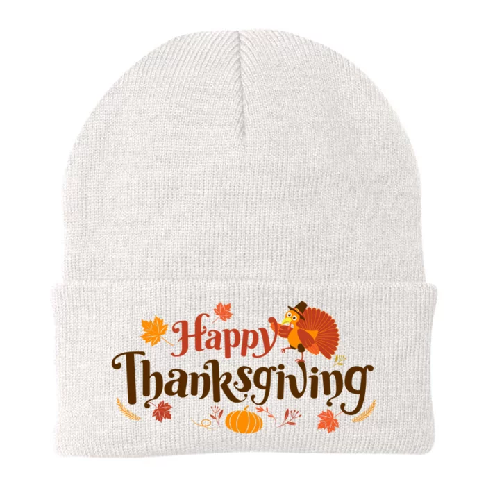 Happy Thanksgiving Turkey Holiday Cute Gift Knit Cap Winter Beanie