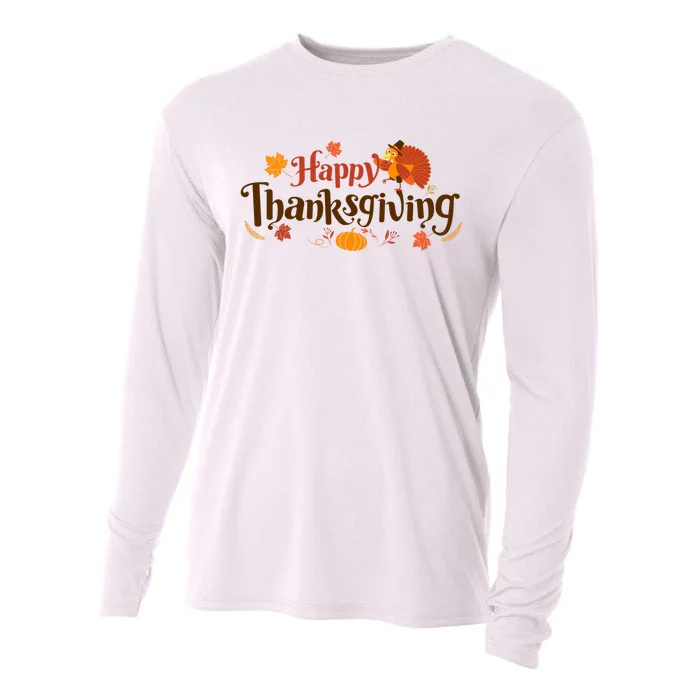 Happy Thanksgiving Turkey Holiday Cute Gift Cooling Performance Long Sleeve Crew