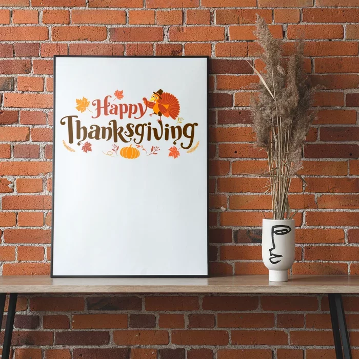 Happy Thanksgiving Turkey Holiday Cute Gift Poster