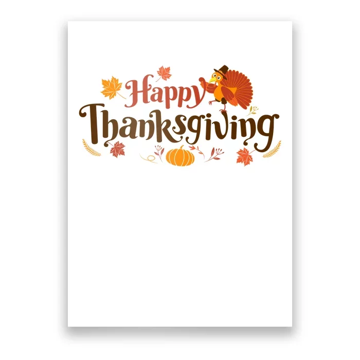 Happy Thanksgiving Turkey Holiday Cute Gift Poster