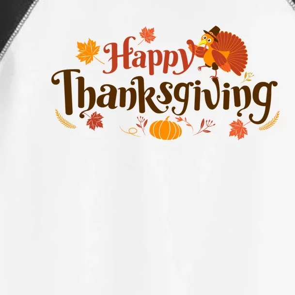 Happy Thanksgiving Turkey Holiday Cute Gift Toddler Fine Jersey T-Shirt