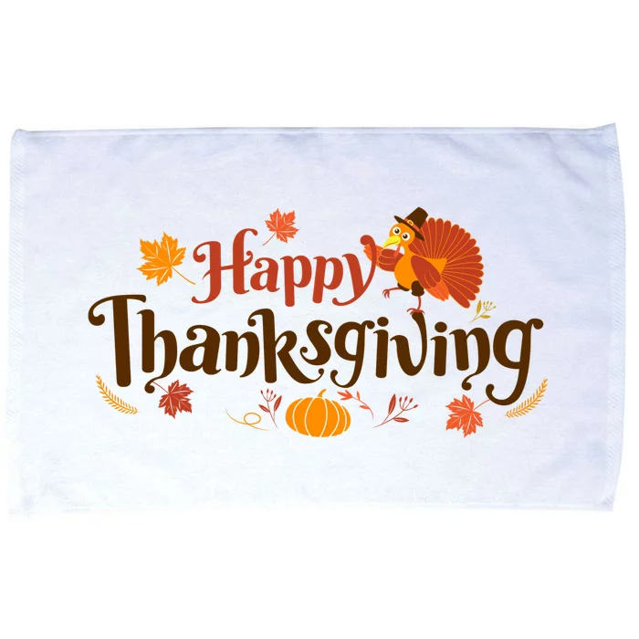 Happy Thanksgiving Turkey Holiday Cute Gift Microfiber Hand Towel