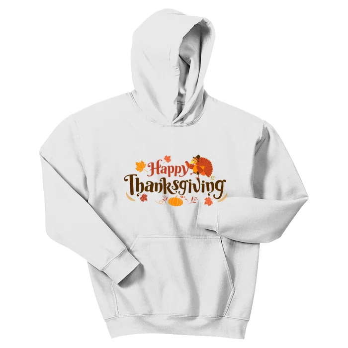 Happy Thanksgiving Turkey Holiday Cute Gift Kids Hoodie