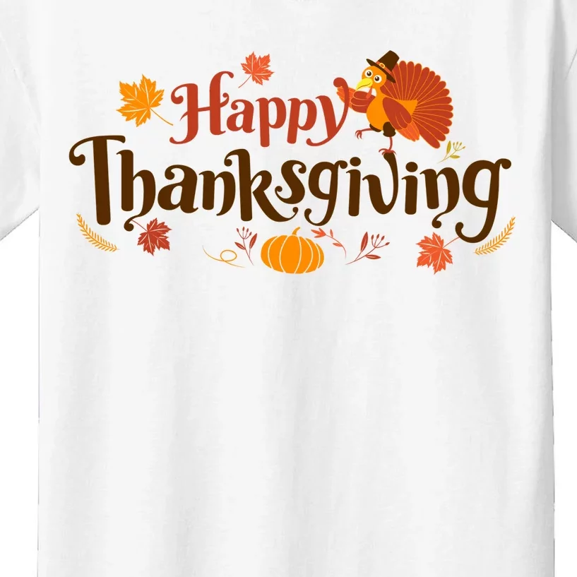 Happy Thanksgiving Turkey Holiday Cute Gift Kids T-Shirt