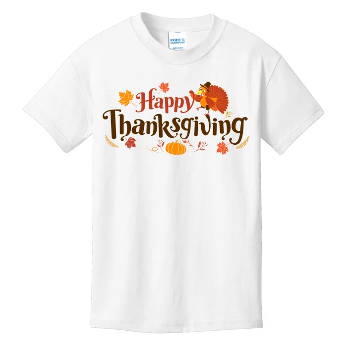 Happy Thanksgiving Turkey Holiday Cute Gift Kids T-Shirt