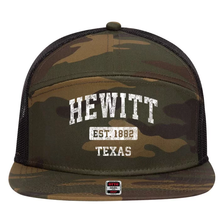 Hewitt Texas Tx Vintage Sports Established Design 7 Panel Mesh Trucker Snapback Hat