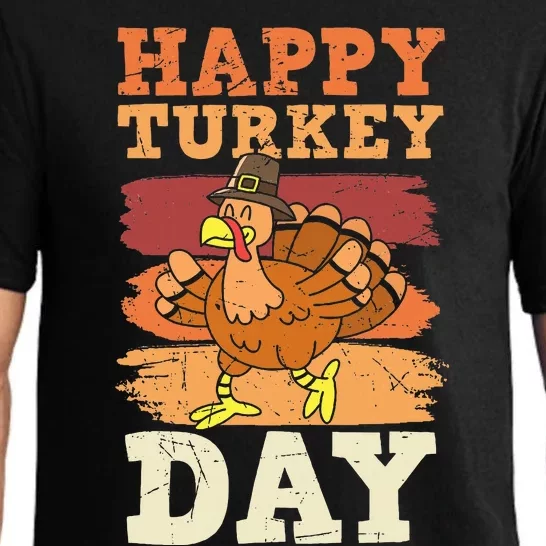 Happy Thanksgiving Turkey Day Family  Matching Pajama Pajama Set