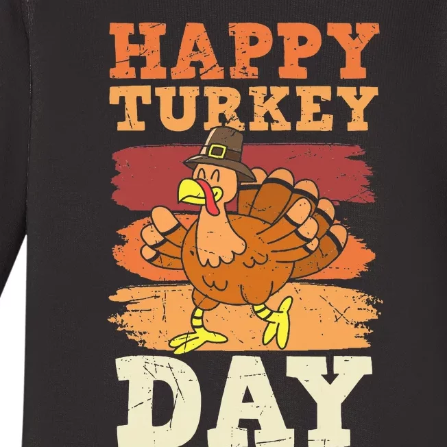 Happy Thanksgiving Turkey Day Family  Matching Pajama Baby Long Sleeve Bodysuit