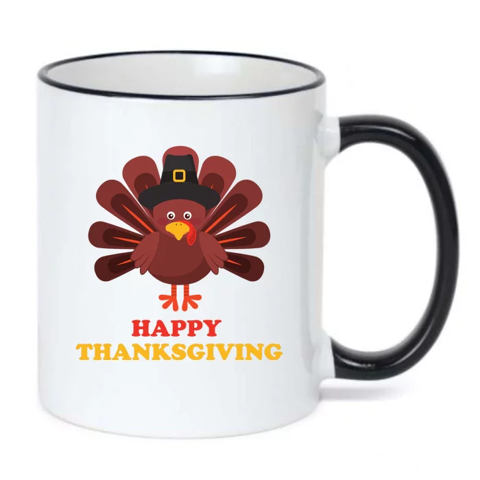 Happy Thanksgiving Turkey Holiday Festive Black Color Changing Mug