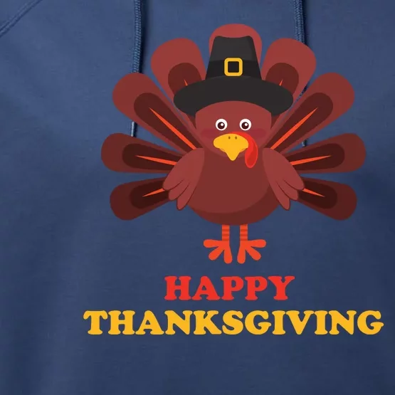 Happy Thanksgiving Turkey Holiday Festive Performance Fleece Hoodie