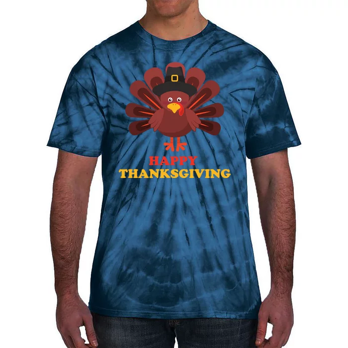 Happy Thanksgiving Turkey Holiday Festive Tie-Dye T-Shirt