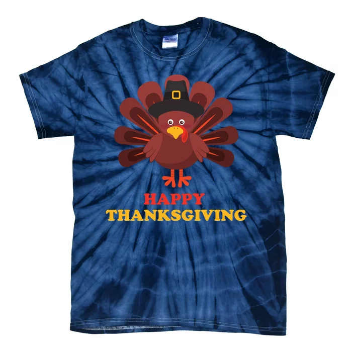 Happy Thanksgiving Turkey Holiday Festive Tie-Dye T-Shirt