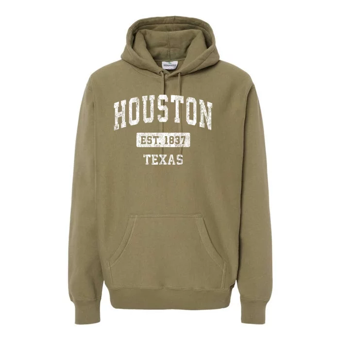 Houston Texas Tx Vintage Sports Premium Hoodie