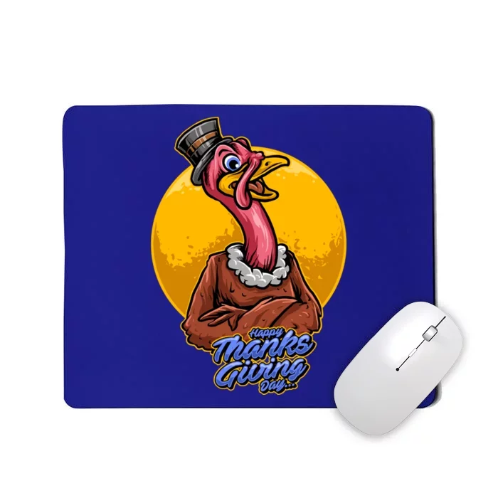 Happy Thanksgiving Turkey Day Pilgrim Hat Gift Cute Gift Mousepad