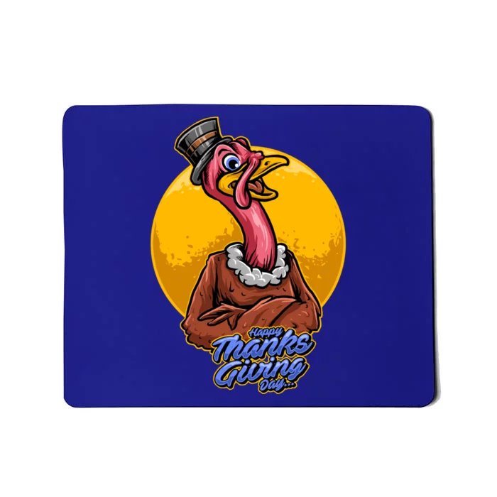 Happy Thanksgiving Turkey Day Pilgrim Hat Gift Cute Gift Mousepad