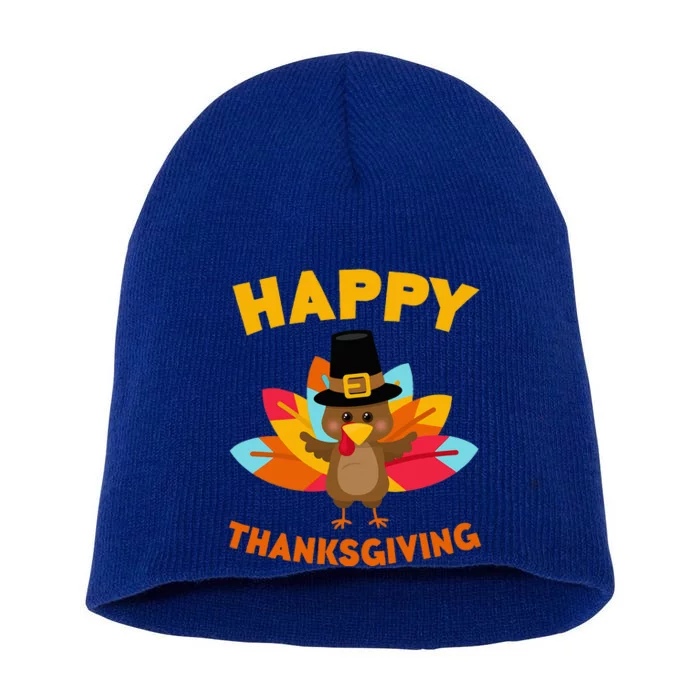 Happy Thanksgiving Thanksgiving Day Short Acrylic Beanie