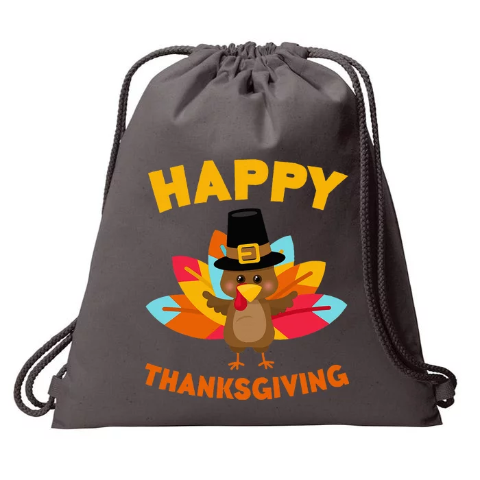 Happy Thanksgiving Thanksgiving Day Drawstring Bag