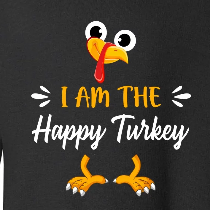 Happy Turkey Thanksgiving Graphic Toddler Sweatshirt