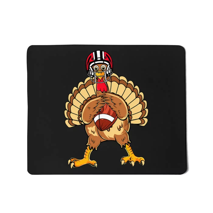 Happy Thanksgiving Turkey Playing Football Dad Mousepad