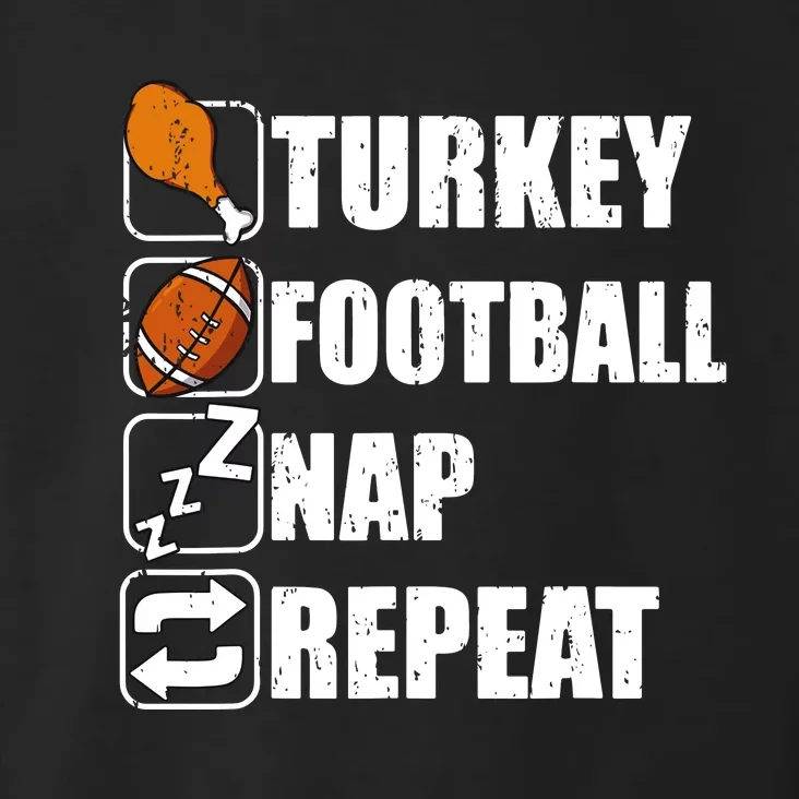 Happy Thanksgiving Turkey Football Nap Repeat Funny Football Toddler Hoodie