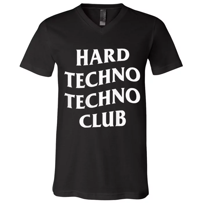 Hard Techno Techno Club X Raver Rave Party Outfit Backprint V-Neck T-Shirt