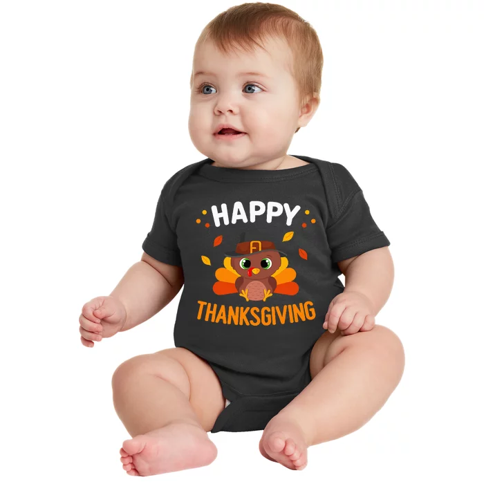 Happy Thanksgiving Turkey Day Gobble Baby Bodysuit