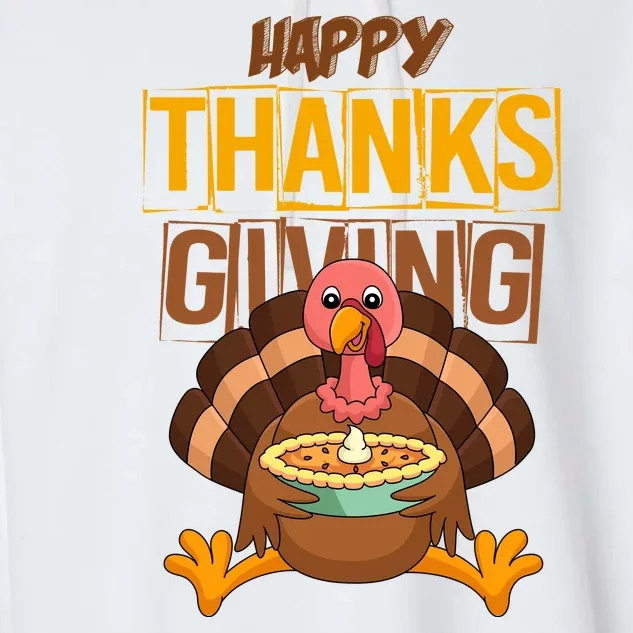 Happy Thanksgiving Turkey Pie Holiday Garment-Dyed Fleece Hoodie