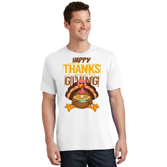 Happy Thanksgiving Turkey Pie Holiday T-Shirt