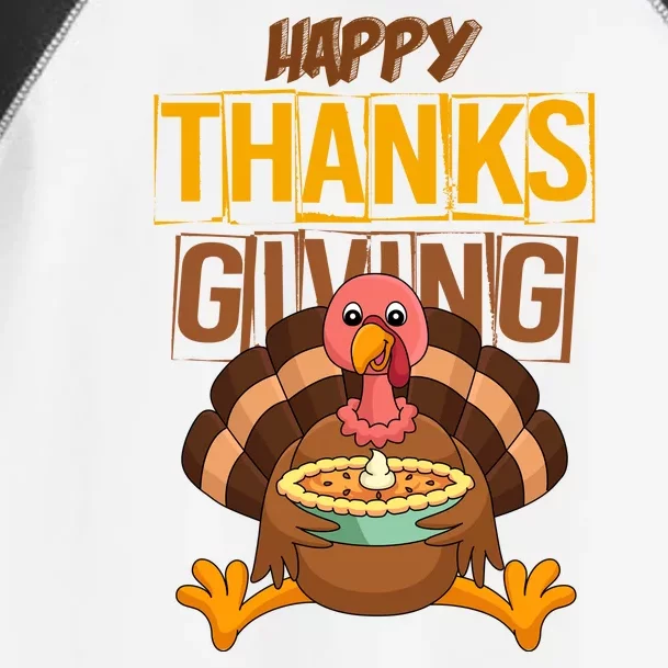 Happy Thanksgiving Turkey Pie Holiday Toddler Fine Jersey T-Shirt