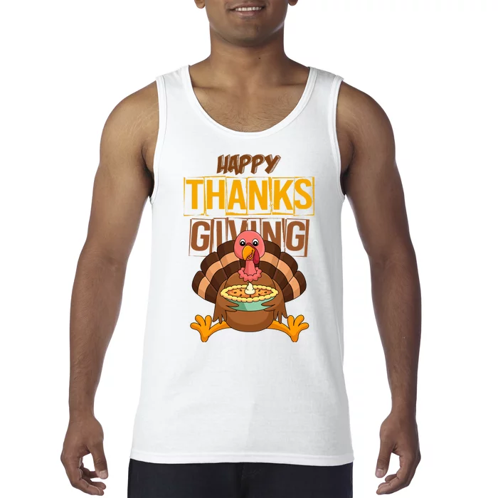 Happy Thanksgiving Turkey Pie Holiday Tank Top