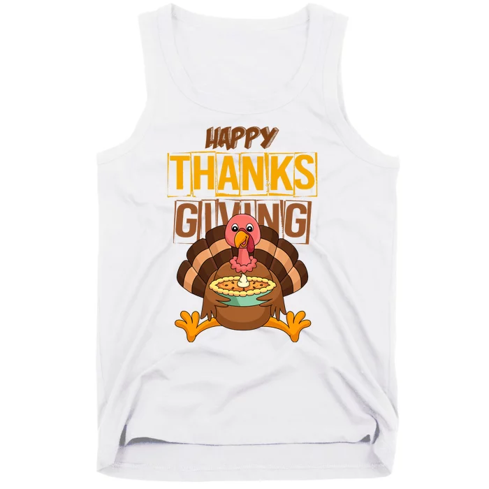 Happy Thanksgiving Turkey Pie Holiday Tank Top