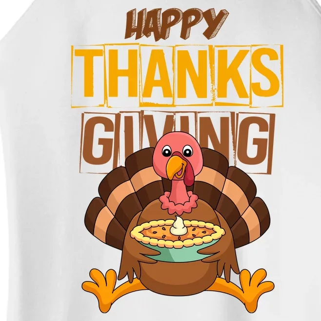 Happy Thanksgiving Turkey Pie Holiday Women’s Perfect Tri Rocker Tank