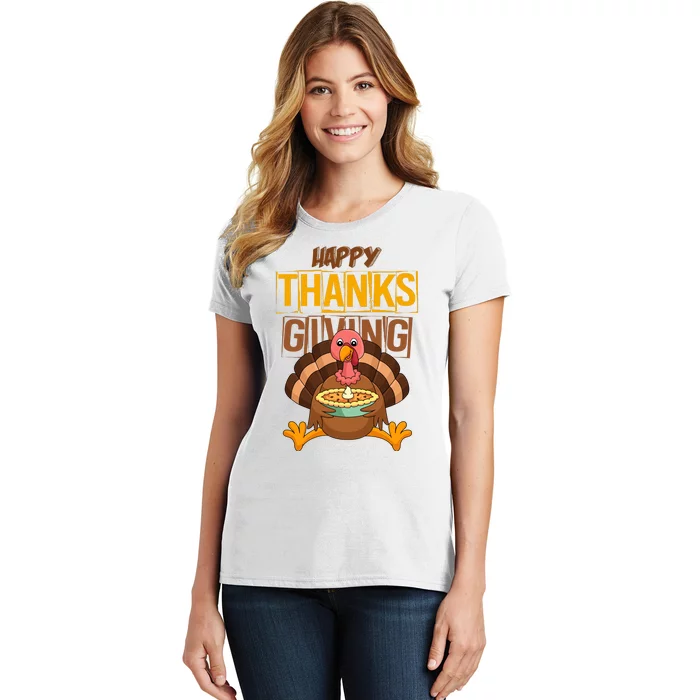 Happy Thanksgiving Turkey Pie Holiday Women's T-Shirt