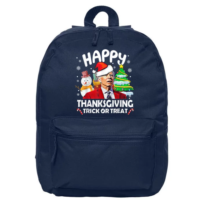 Happy Thanksgiving Trick Or Treat Joe Biden Santa Christmas 16 in Basic Backpack