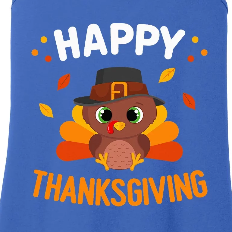 Happy Thanksgiving Turkey Day Gobble Ladies Essential Tank