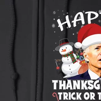 Happy Thanksgiving Trick or Treat Joe Biden Santa Christmas Full Zip Hoodie