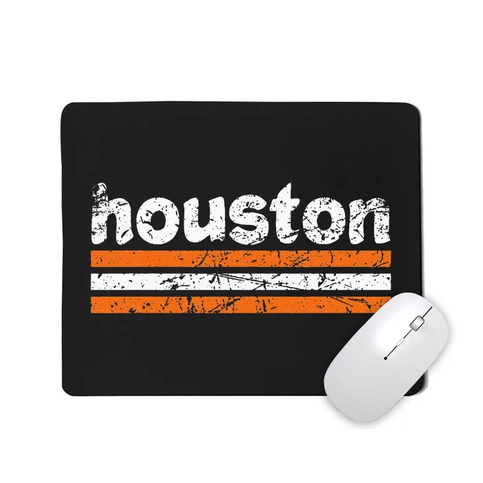 Houston Texas Three Stripe Vintage Weathered Mousepad