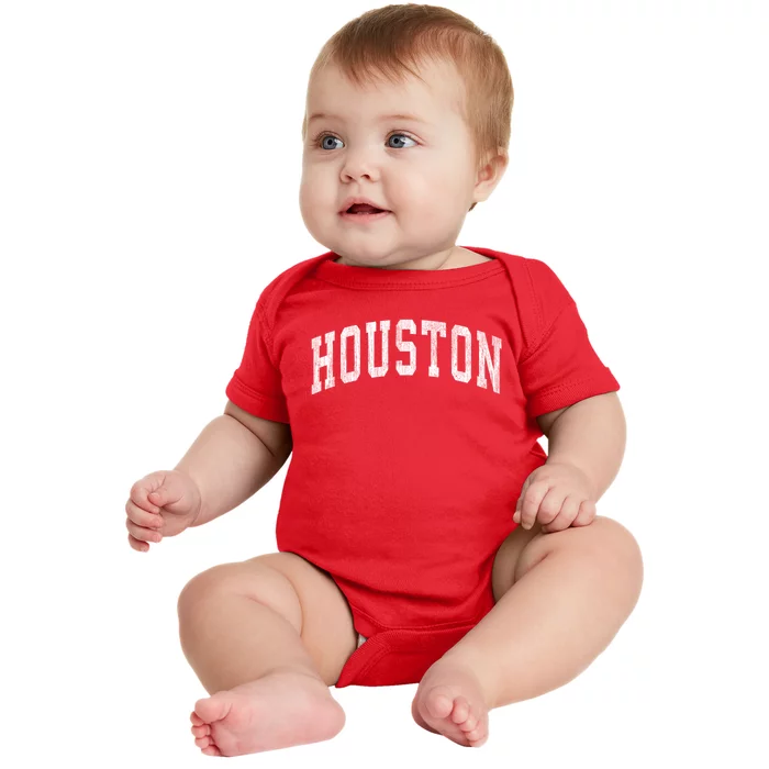 Houston Texas Tx Vintage Athletic Sports Design Baby Bodysuit