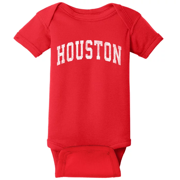 Houston Texas Tx Vintage Athletic Sports Design Baby Bodysuit