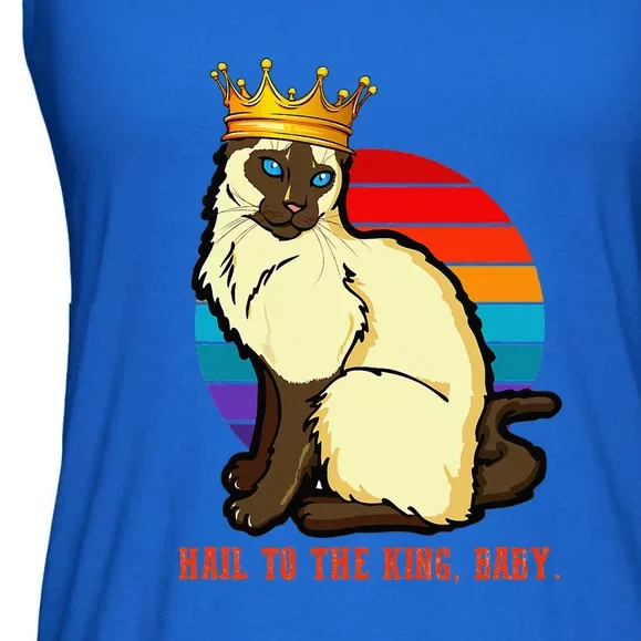 Hail To The King Baby Siamese Cat Wearing Crown Ladies Essential Flowy Tank