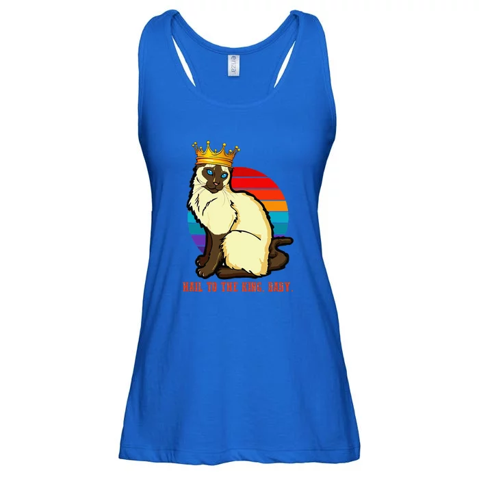 Hail To The King Baby Siamese Cat Wearing Crown Ladies Essential Flowy Tank